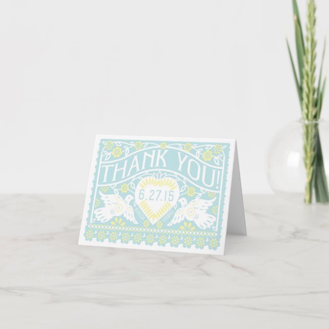 Customised Lovebirds blank Thank You Card (Front)