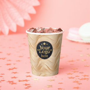 Customised Luxury Gold Logo Business Banner Brand Paper Cups