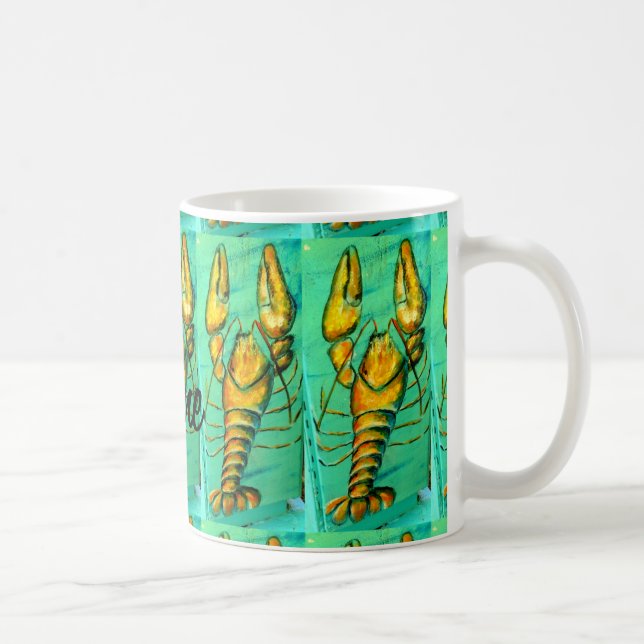 customised maine lobsters green coffee mug (Right)