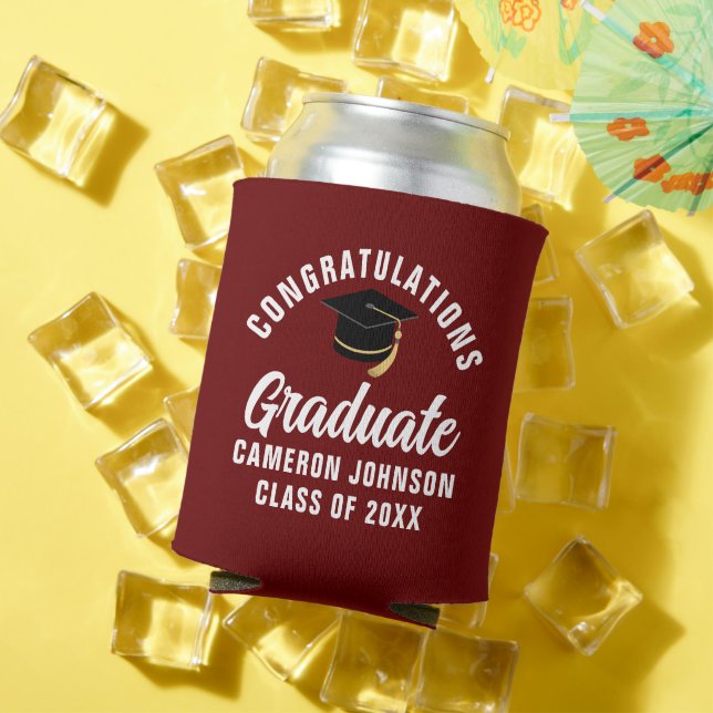 Customised Maroon 2026 Graduation Party Can Cooler (In Situ Summer)