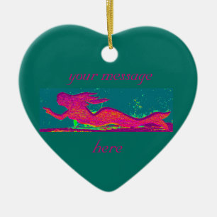 customised mermaid/heart ornament