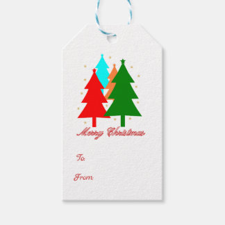 Customised Merry Christams colourful tree version Gift Tags
