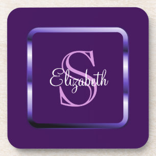 Customised Metallic Frame Monogram Coaster
