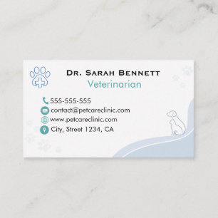 Customised Minimalist Veterinary Business Card