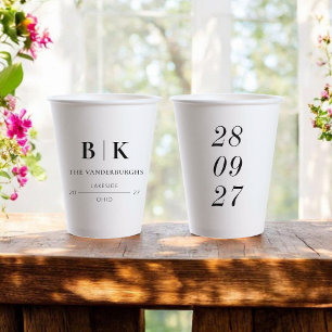 Customised Minimalistic Wedding Bridal Engagement  Paper Cups