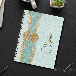 Customised Mint & Gold Notebook