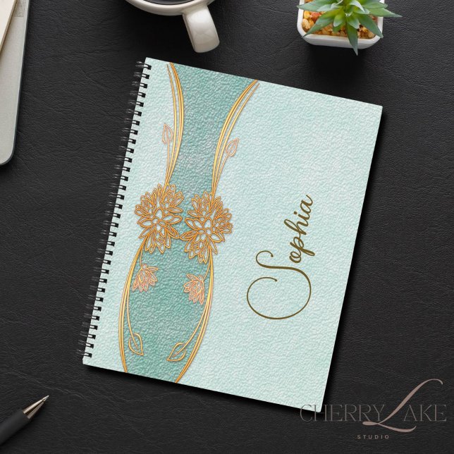 Customised Mint & Gold Notebook (Creator Uploaded)