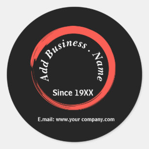 Customised Modern Black Professional Classic Round Sticker