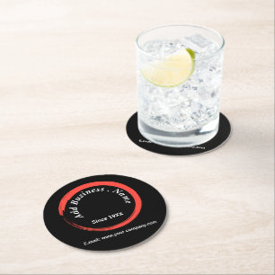  Customised Modern Black Professional  Round Paper Coaster