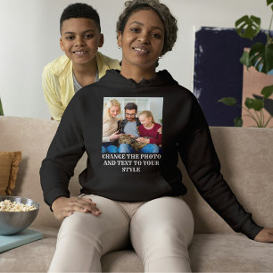 Customised Modern Cat Lover Family Fun Pet Photo Hoodie