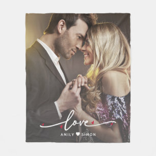 Customised Modern Love Minimal 1 Photo Blanket