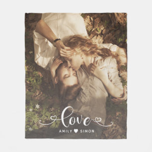 Customised Modern Love Minimal 1 Photo Blanket