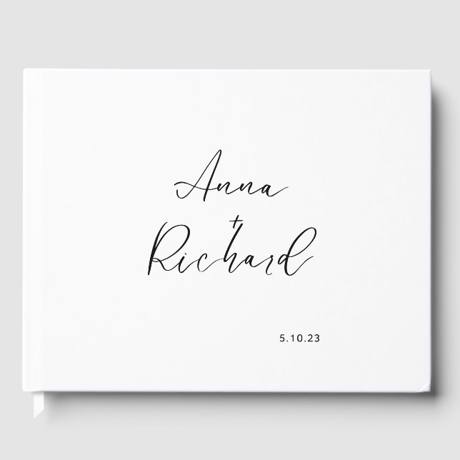 Customised Modern Minimalistic Wedding Guestbook (Front)