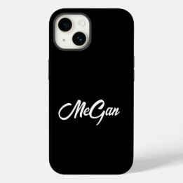Customised Modern Name Minimal Monogram Black. Case-Mate iPhone 14 Case