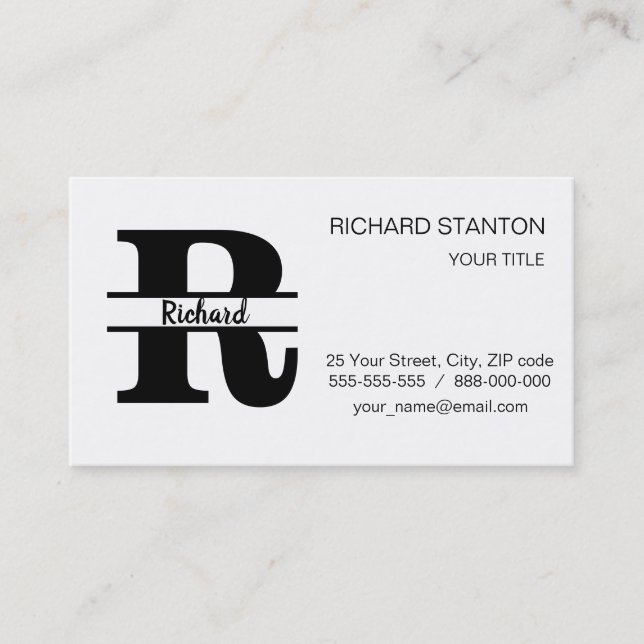 Customised monogram business card (Front)