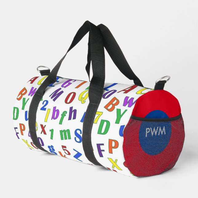 Customised Monogram Kids Back to School Duffel Bag (Right Corner)