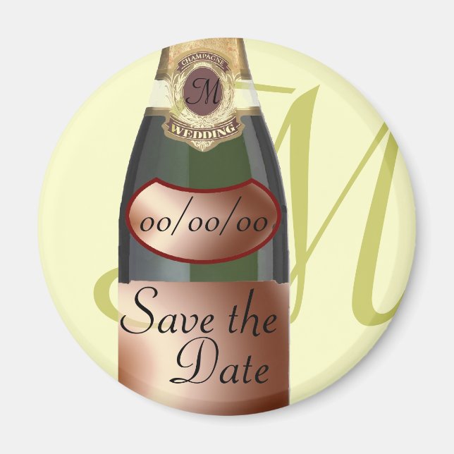 Customised Monogram Save the Date Magnet (Front)