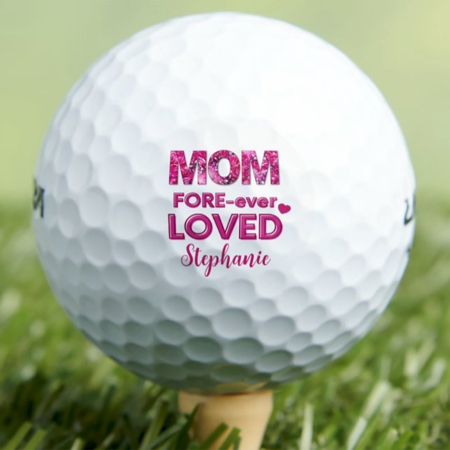 Customised Mothers Day Gift - Pink FORE-ever Loved Golf Balls (Creator Uploaded)