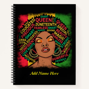 Customised Motivational Black Girl  Notebook