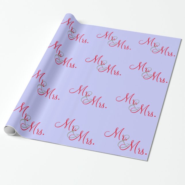 Customised Mr and Mrs Wrapping Paper (Unrolled)