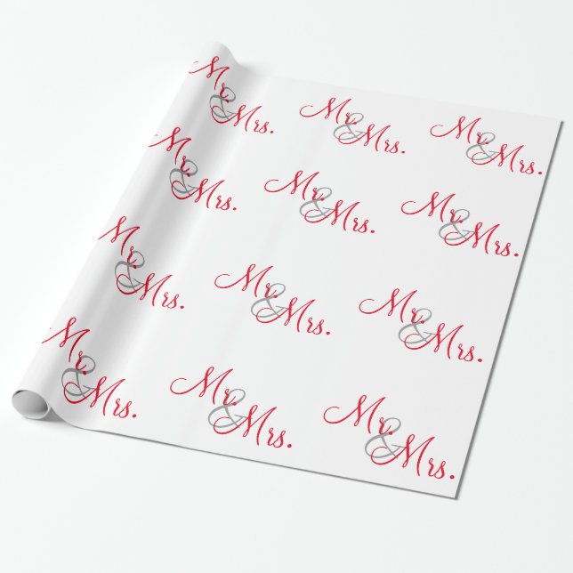 Customised Mr and Mrs Wrapping Paper (Unrolled)