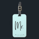 Customised MR. Luggage tag<br><div class="desc">perfect for the happy couple, get them customised tags with last name and wedding date</div>