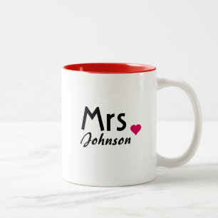 Customised Mrs mug - half of Mr and Mrs set