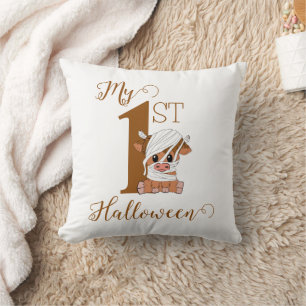 Customised Mummy Cow My 1st Halloween Cushion