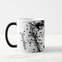 Customised Music Sheet Face Art Black White Artist