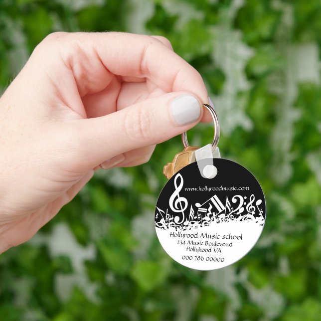 Customised Musical Notes Business Advertising Key Ring (Hand)