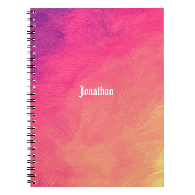 Customised name abstract colour notebook (Front)