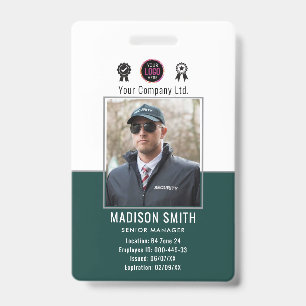 Customised Name and Photo   Company Security ID Badge