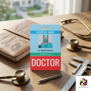 Customised Name and Photo Doctor ID Card Badge