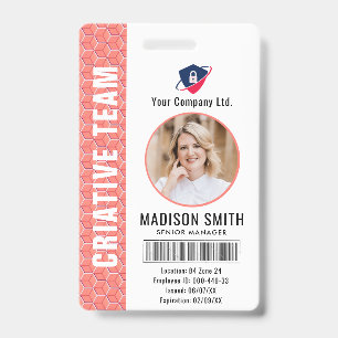 Customised Name and Photo    ID Card Badge