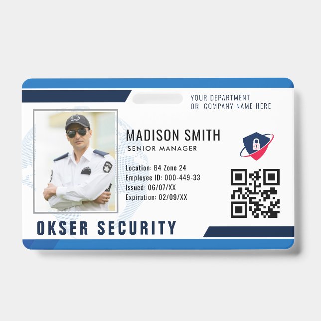 Customised Name and Photo | Security ID Card  Badg Badge (Front)