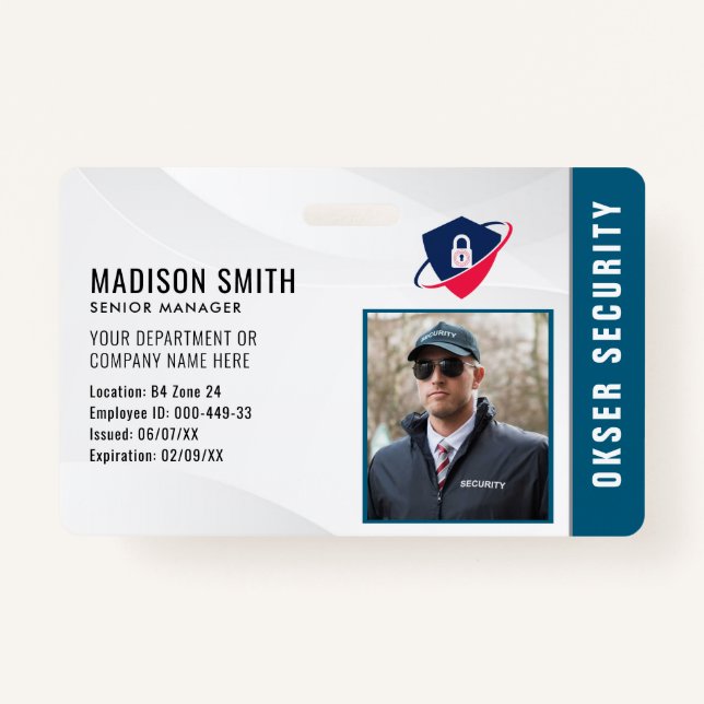 Customised Name and Photo | Security ID Card  Badg ID Badge (Front)