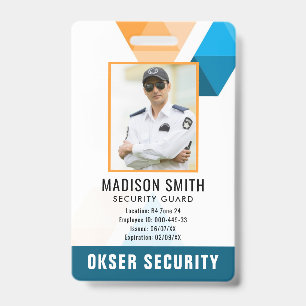 Customised Name and Photo Security ID Card Badge