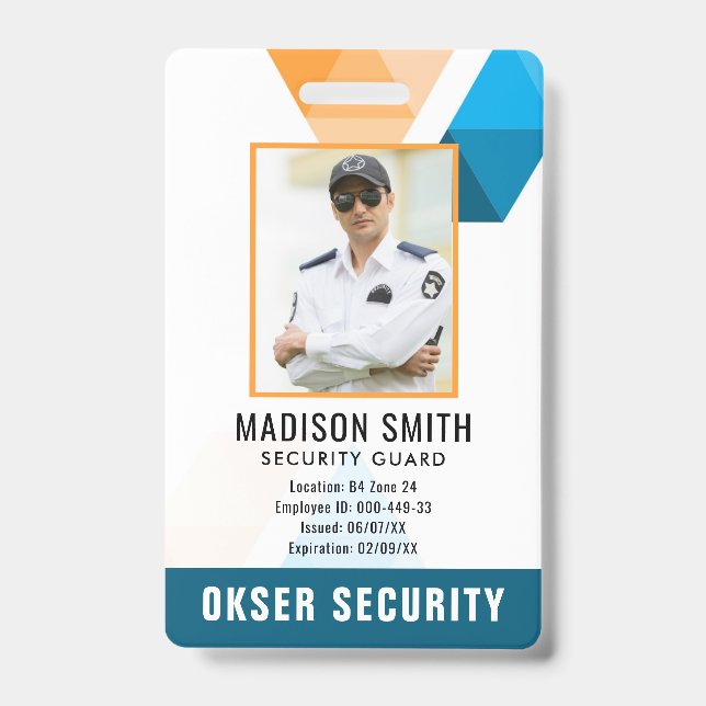 Customised Name and Photo |  Security ID Card  Badge (Front)