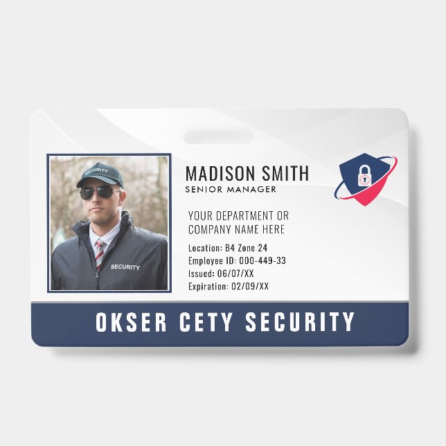 Customised Name and Photo | Security ID Card  Badge (Front)