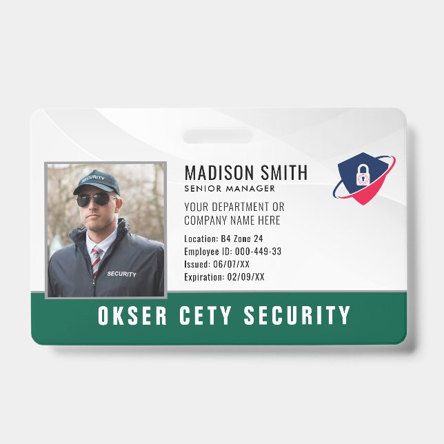 Customised Name and Photo | Security ID Card  Badge (Front)