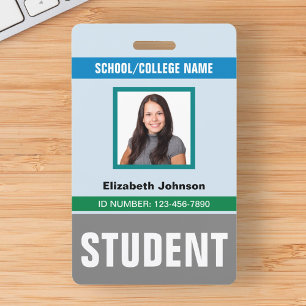 Customised Name and Photo Student ID Card Badge