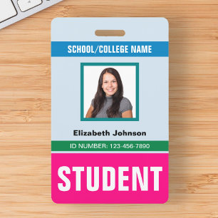 Customised Name and Photo   Student ID Card Badge