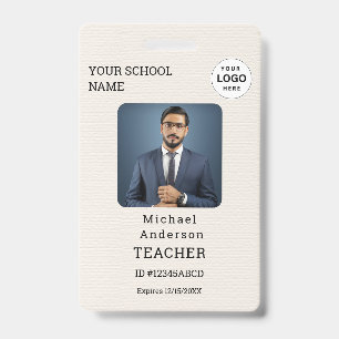 Customised Name and Photo Teacher ID Card Badge