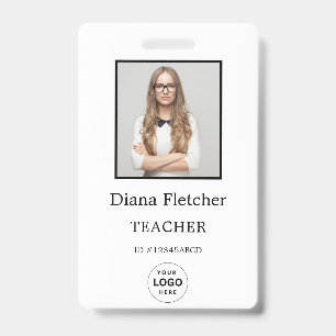 Customised Name and Photo Teacher ID Card Badge