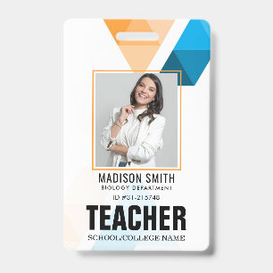 Customised Name and Photo   Teacher ID Card Badge