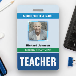 Customised Name and Photo   Teacher ID Card ID Badge