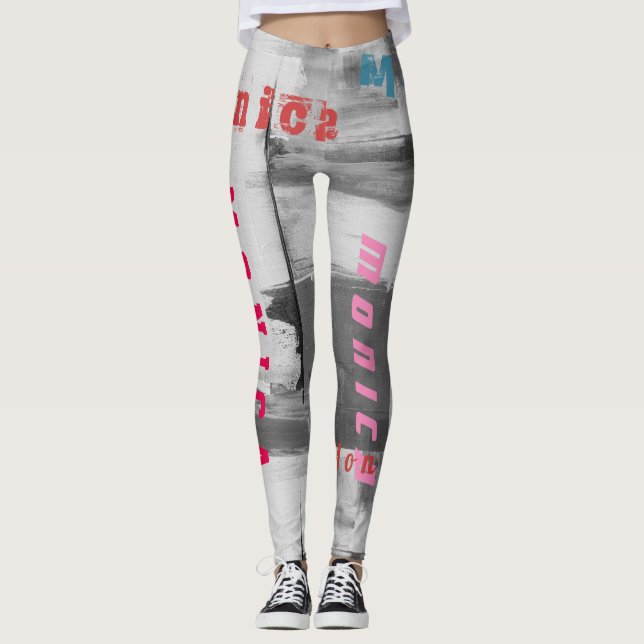 Customised Name Black Leggings (Front)