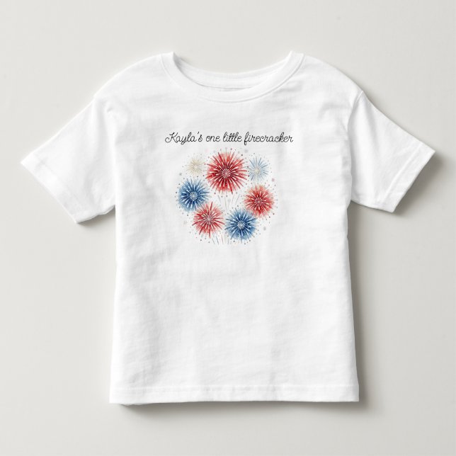 Customised Name Firecracker  Toddler T-Shirt (Front)