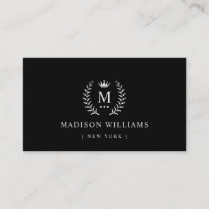 Customised Name & Initial Black And White Colour Business Card
