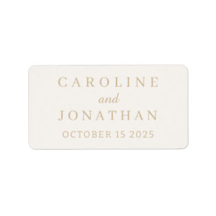Customised Name Simple Stylish Modern Wedding   Label